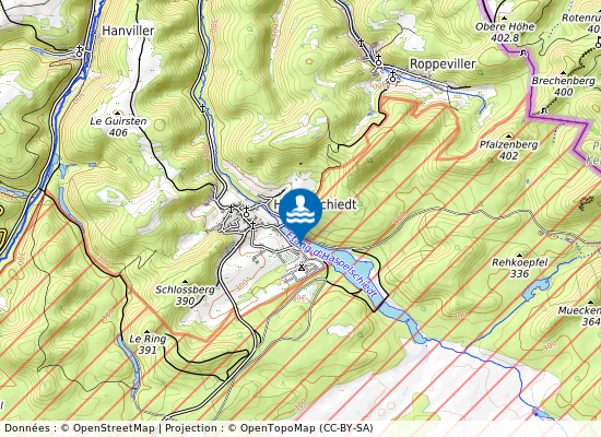 Etang D Haspelschiedt sur la carte