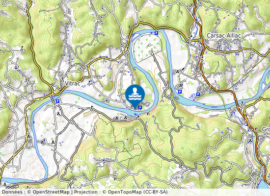 Dordogne  Plage De Caudon sur la carte