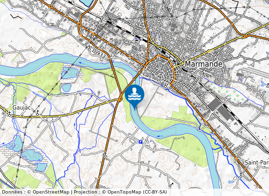 Plage Filhole Garonne sur la carte