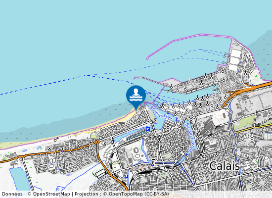 Calais Centre Plage sur la carte